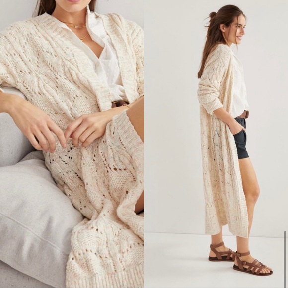 Anthropologie PILCRO Pointelle Duster Cardigan Size S - Picture 12 of 14